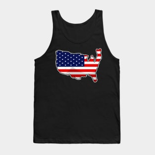 USA Map United States Flag Love Patriotism America Tank Top